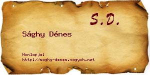 Sághy Dénes névjegykártya
