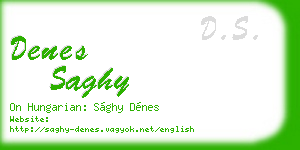 denes saghy business card